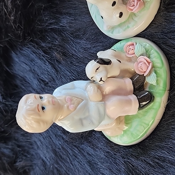 VINTAGE  SET  OF  3 CERAMIC  FIGURINES - Picture 2 of 7